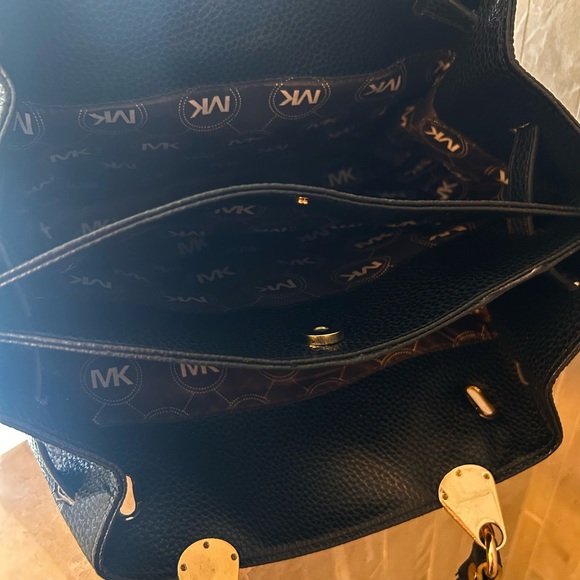 Michael Kors Black Leather Satchel with Gold Hardware - Picture 5 of 9